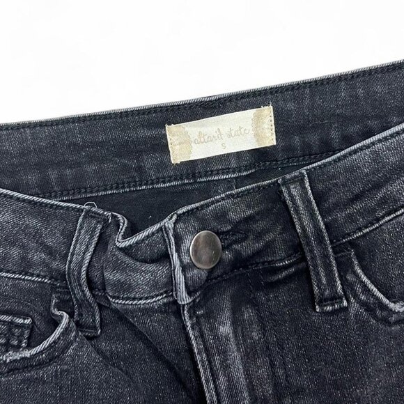 Altar’d State Black Denim‎ Frayed Shorts Cut Off Size S Western Country Goth - Picture 3 of 4